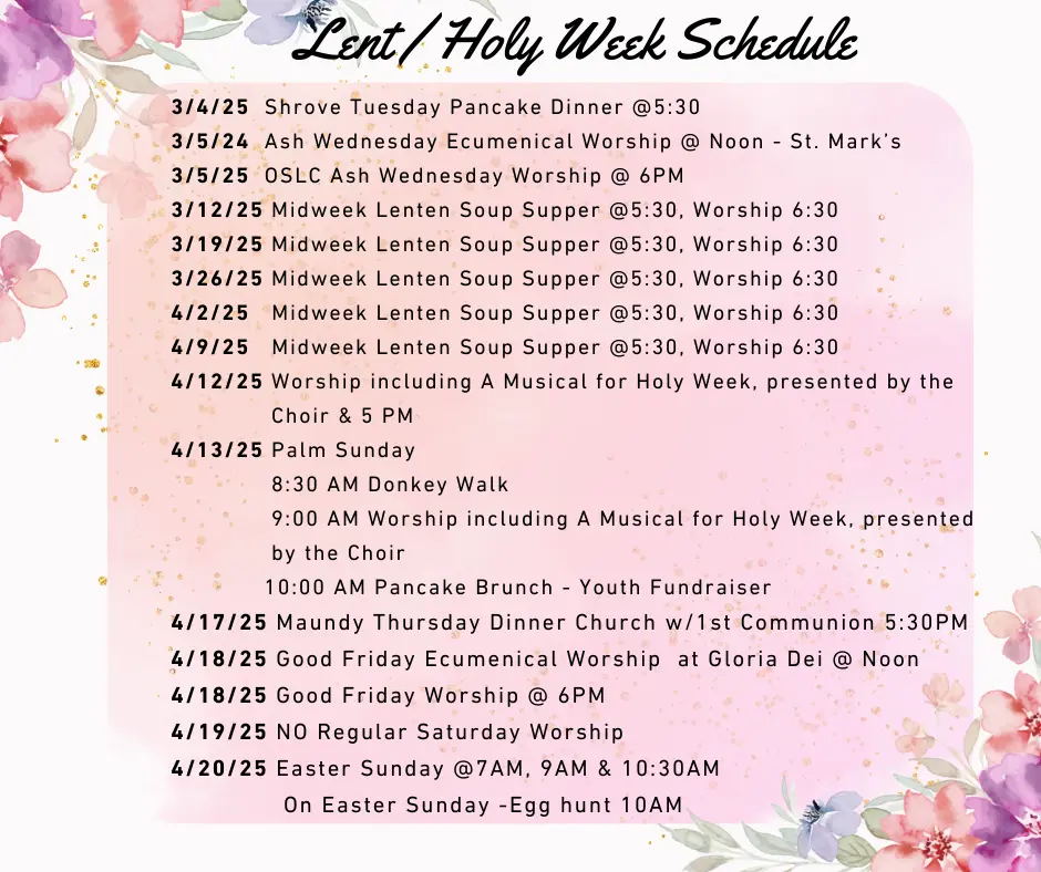 Easter 2025 Schedule
